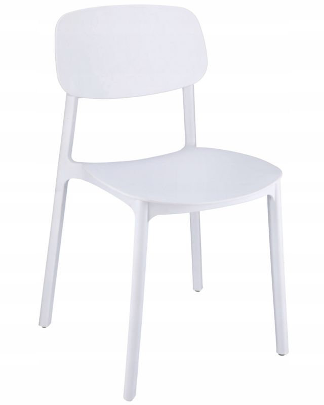 Krzesło ogrodowe JUMI wygodne plastikowe 80 cm białe 1 szt.