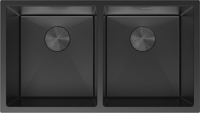 Zlewozmywak stalowy podblatowy Mexen Binox czarny 800x450 mm 2-komorowy 1 szt.