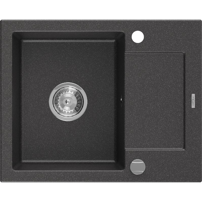 Zlewozmywak granitowy Mexen Enzo 1-komorowy czarny/złoty 576 x 465 mm - 6506571005-75-G 1 szt.