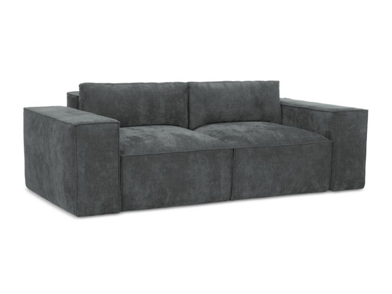 Kanapa 2-osobowa z funkcją spania LaMiaSofa Asti z tkaniny szenilowej 233x113 cm grafitowy 1 szt.