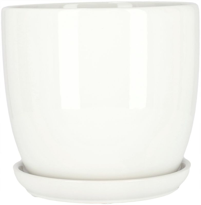 Doniczka ceramiczna KOTARBAU z podstawką biała 20 cm 1 szt.