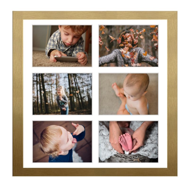 Ramka na 6 zdjęć Hekla 40x40x6 MDF galeria złoto 1szt.