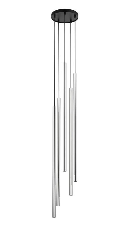 Lampa wisząca Sigma Lighting Sopel Lux 6593 czarno-srebrna dekoracyjna 5xG9 x 1 szt.