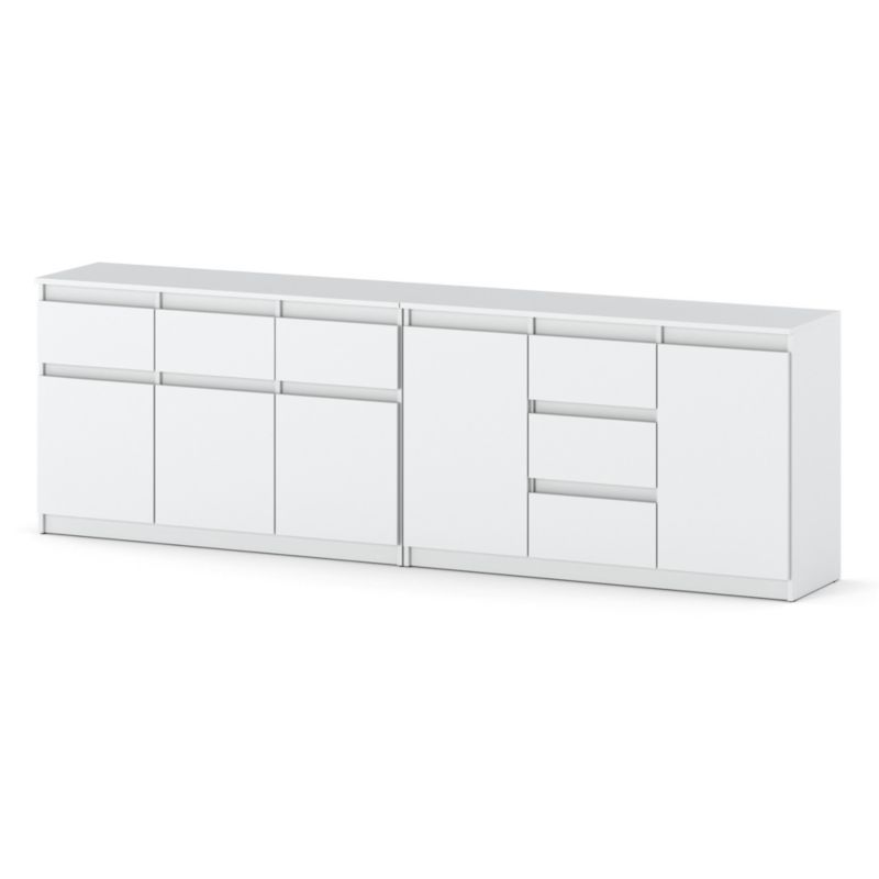 Komoda Hurtownia-Mebli Szuflady 6 Agnolia Best 240cm Biały Mat Biały Mat 240x35x75 cm 1szt.