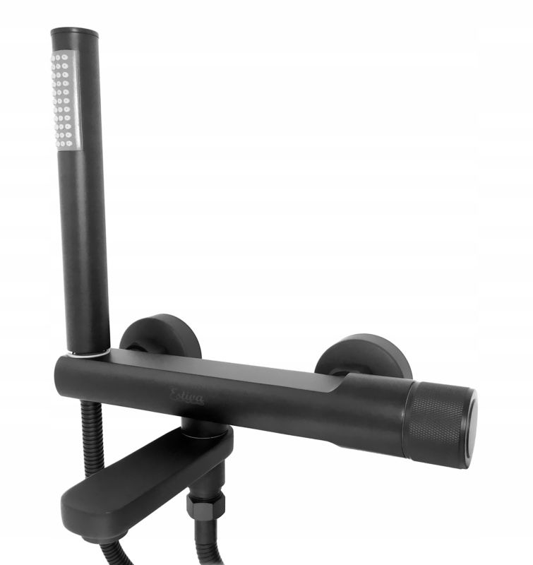 Bateria wannowa ścienna Estiva BADRA Black czarna 1 szt.