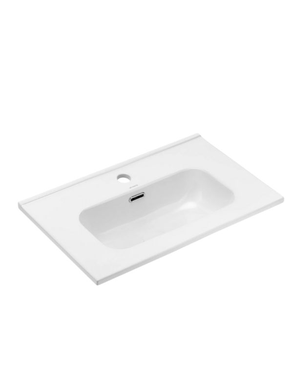 Umywalka wpuszczana Uptrend CHARO 60 biały połysk, z otworem na baterię oraz przelewem 1 szt.