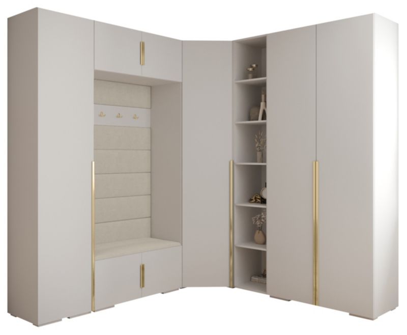 Garderoba do przedpokoju Abiks INOVA 1 Z2 biały+złoty+manila02 1szt.