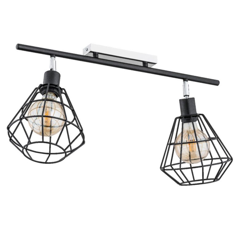 Lampa sufitowa Alfa Ozin czarna-chromowana wym: 32 x 61 x 20 cm 2xE27 x 15W 1 szt.