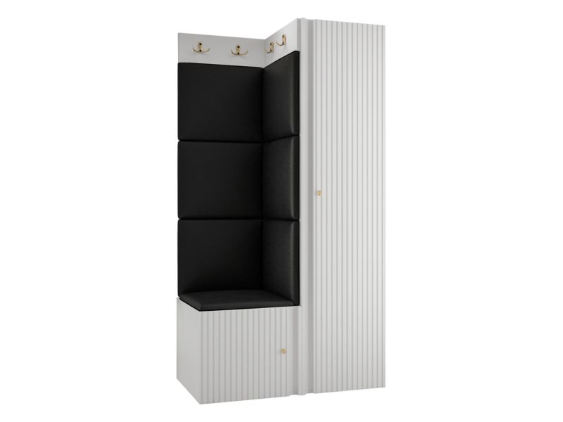 Zestaw MIRJAN 24 Orion Ryfel Slim XXV biały + czarna ekoskóra 1 kpl.