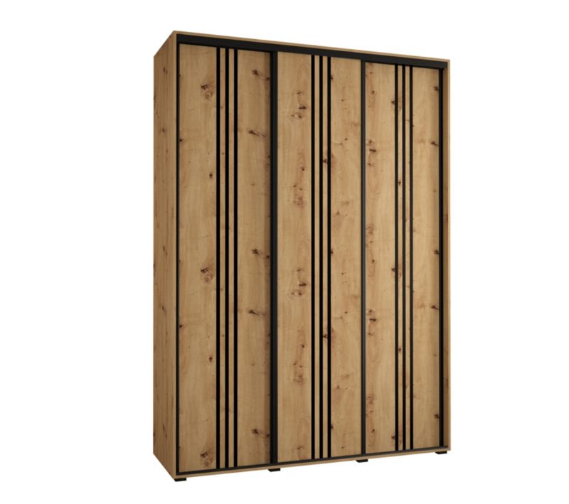 Szafa przesuwna Abiks DAVOS 6 wysoka szer.170cm gł.60cm artisan/artisan/czarny 1szt.