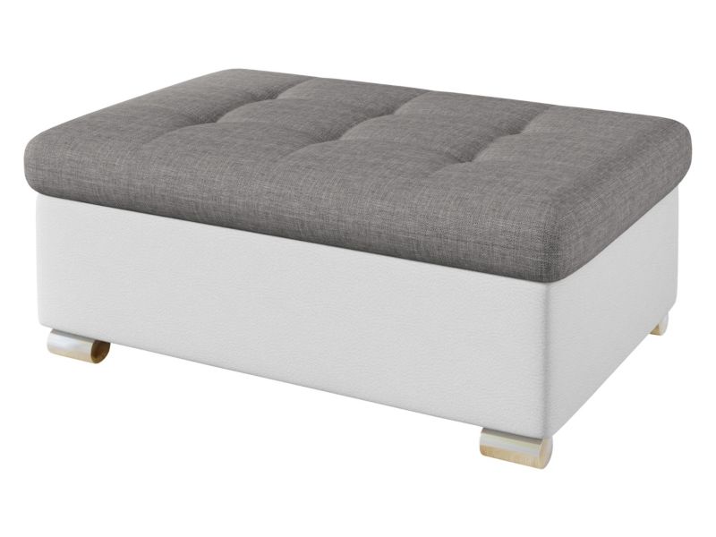 Pufa MIRJAN 24 Niko Duża biała ekoskóra/szary 1 szt.