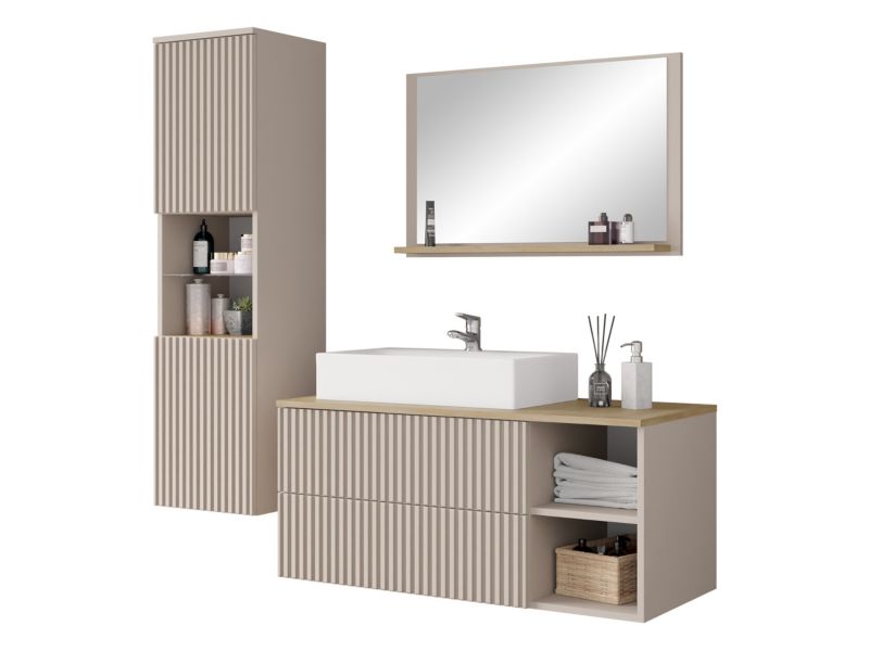 Meble łazienkowe MIRJAN 24 Kertos Ryfel II piasek pustyni / dąb cremona 1 kpl.
