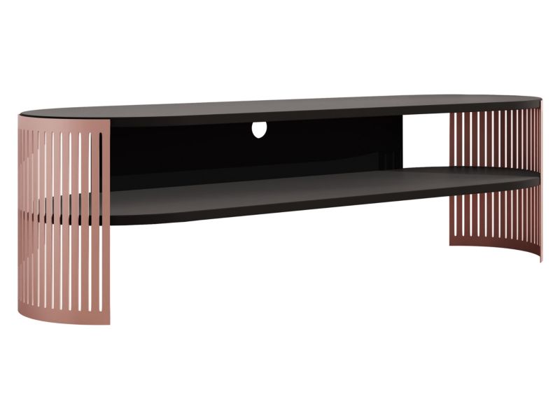 Szafka RTV owalna MIRJAN 24 Fikoli miedziany/czarny molet 1 szt.