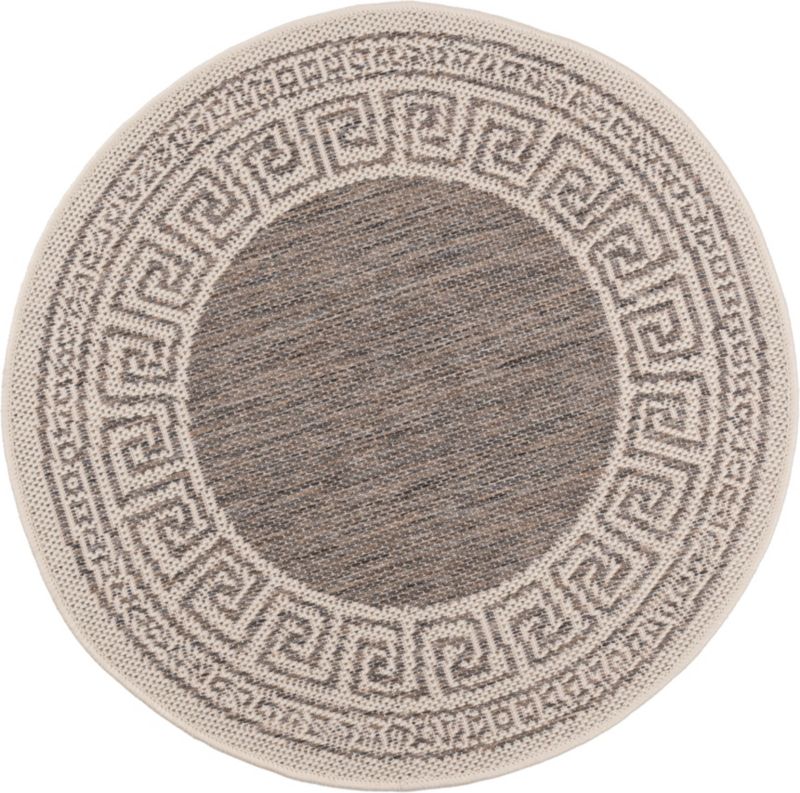 Dywan Multidecor Express In 80 cm koło ramka grecki szaro-beżowy 1 szt.