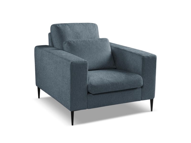 Fotel LaMiaSofa DIANO z tkaniny szenilowej 93x105 cm niebieski 1 szt.