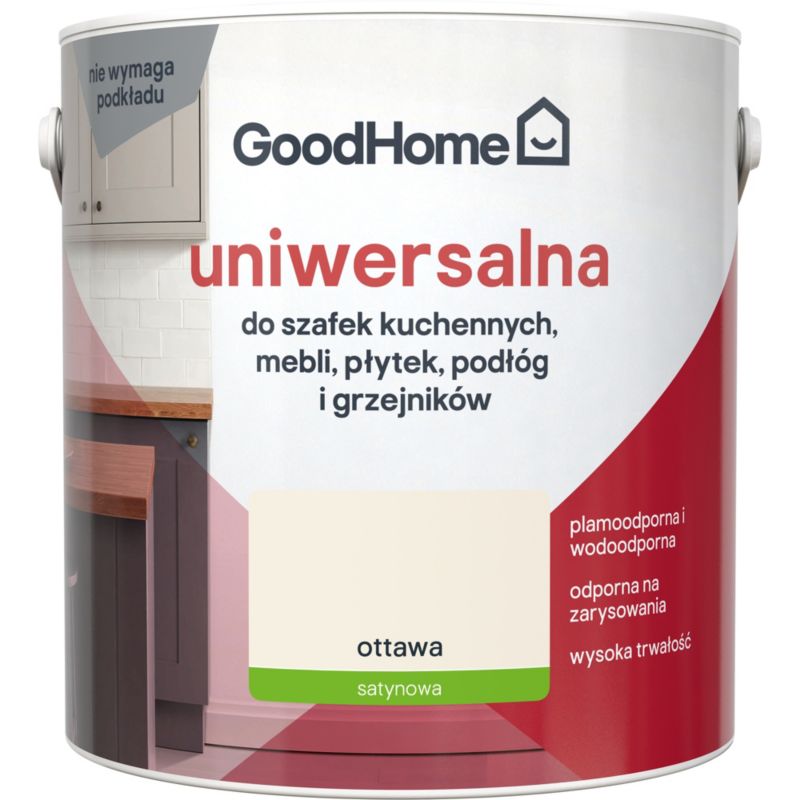 Farba uniwersalna GoodHome Reno ottawa satyna 2 l