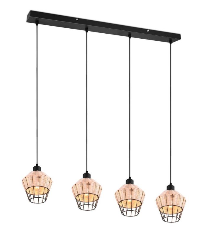 Lampa sufitowa wisząca RL Borka brązowo-czarna wym: 150 x 95 x 17,5 cm 4xE27 x 1 szt.