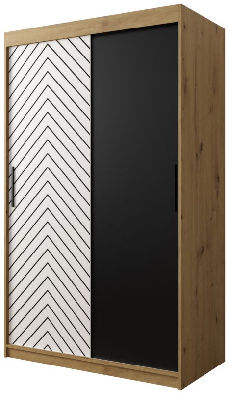 Szafa przesuwna Garderoba Abiks Jodełka 120 artisan + biały 1 szt.