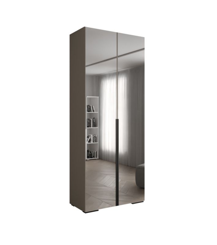 Szafa uchylna Abiks INOVA lustro wz.1 szer.100cm (kaszmir/czarny)