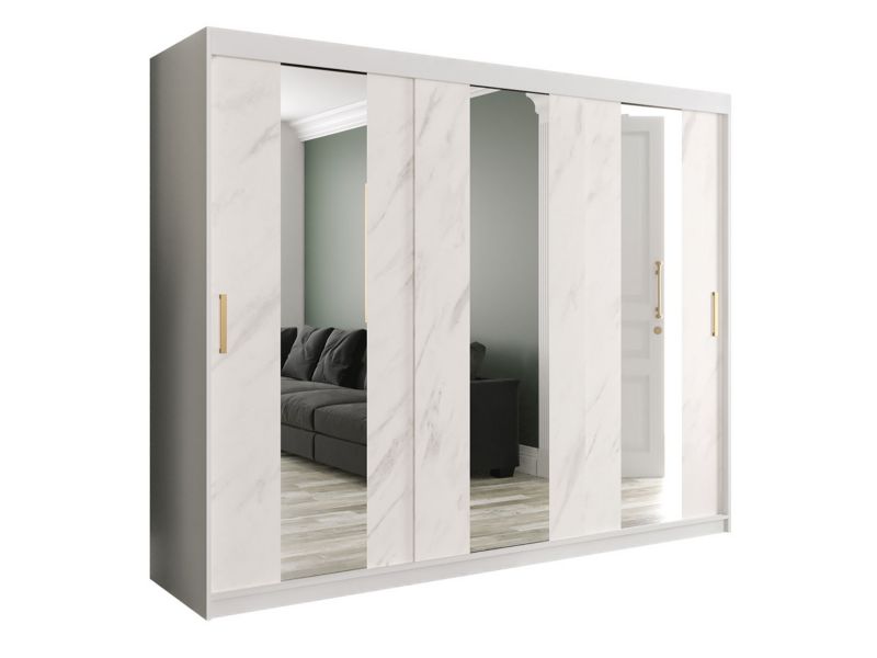 Szafa MIRJAN 24 Marmur Pole 250 biały mat / biały marmur 1 szt.