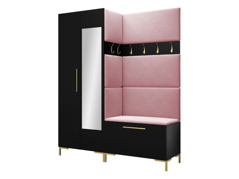 Garderoba MIRJAN 24 Zilion IX czarny + różowy 1 kpl.