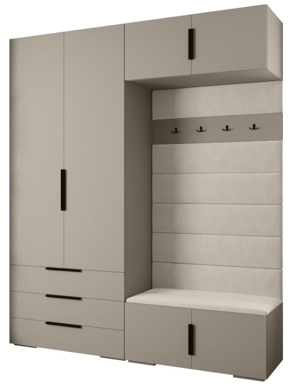 Garderoba do przedpokoju Abiks INOVA 1 Z12 kaszmir+czarny+manila02 1szt.