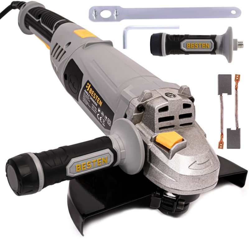 Szlifierka kątowa BESTEN BE-2930 230 mm 2400W Soft Start, 6500 obr/min, rękojeść obrotowa, zestaw akcesoriów 1 szt.