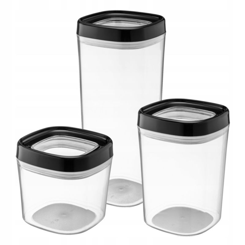 Pojemnik Na Żywność KADAX Produkty Sypkie Przyprawy Z Pokrywką Plastikowy 3szt 1szt.