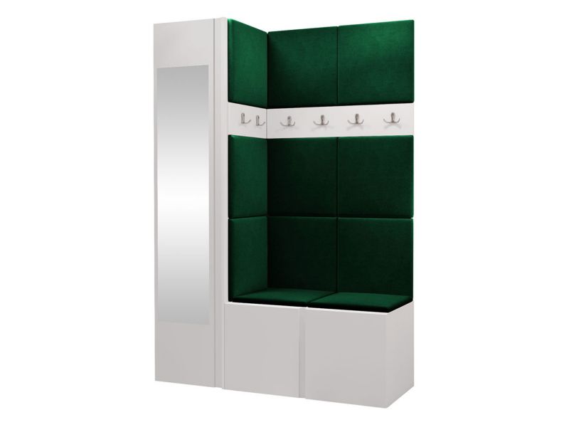 Garderoba MIRJAN 24 Orion X biały + butelkowa zieleń 1 kpl.