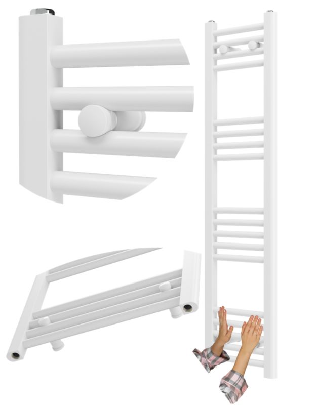 Grzejnik Łazienkowy Drabinkowy Granitan Breno 30x120cm Biały 1szt.