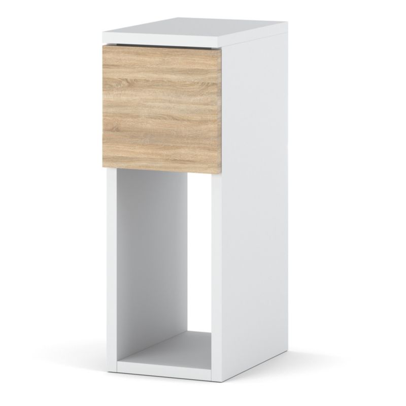 Szafka Nocna Hurtownia-Mebli Szuflady 1 FIGO 20cm Biały Mat Dąb Sonoma 20x30x55 cm 1szt.