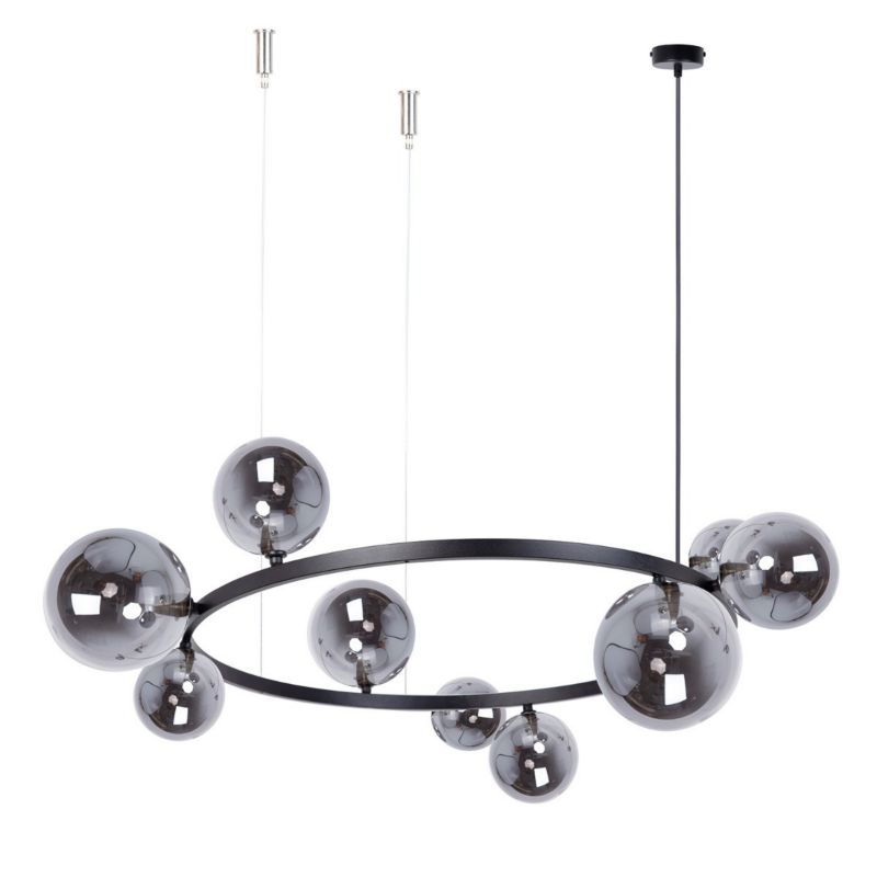 Żyrandol Sigma Lighting Bolero czarno-grafitowy szklane kule 9 x G9 x 10W IP20 wym: 150 x 92 x 92 cm - 1 szt.