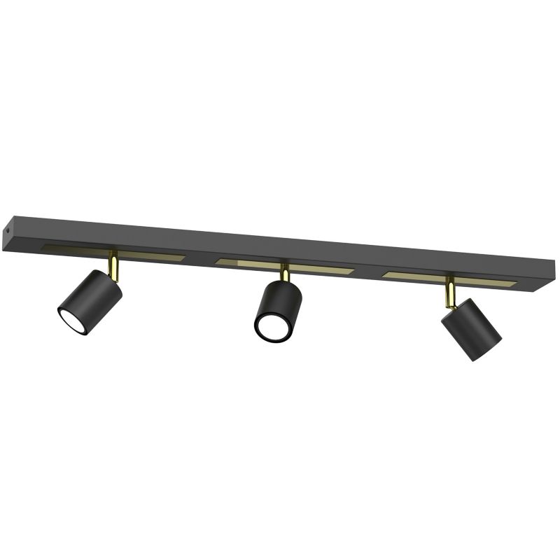 Lampa sufitowa Luminex Rodez czarny mat-złoty połysk Listwa z lampami 3 x GU10 x 8W wym: 15 x 80 x 8 cm - 1 szt.