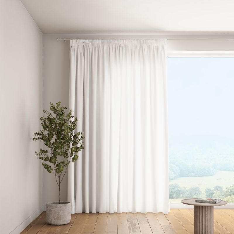 Zasłona na taśmie marszczącej 1 szt. 130 x 245 cm Dekoria biały z połyskiem 1 szt.