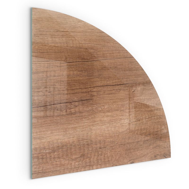 Szklana Podkładka Pod Kominek Ćwiartka Wallfluent 100x100 cm Naturalna faktura drewna 1 szt.