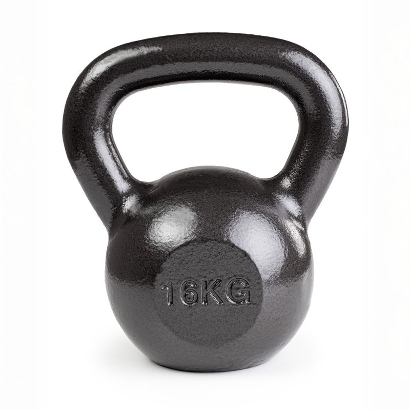 Kettlebell do treningu siłowego Pretorians o wadze 16 kg żeliwny czarny 1 szt.