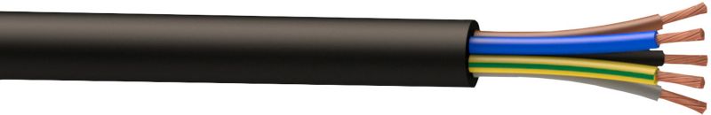 Kabel zasilający H07RNF 5 x 1,5 mm2 czarny