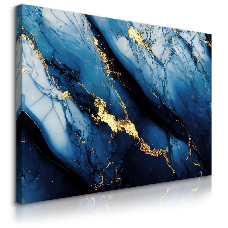 Obraz Muralo Niebieski Marmur Abstrakcja Styl Glamour 120x80 cm 1 szt.