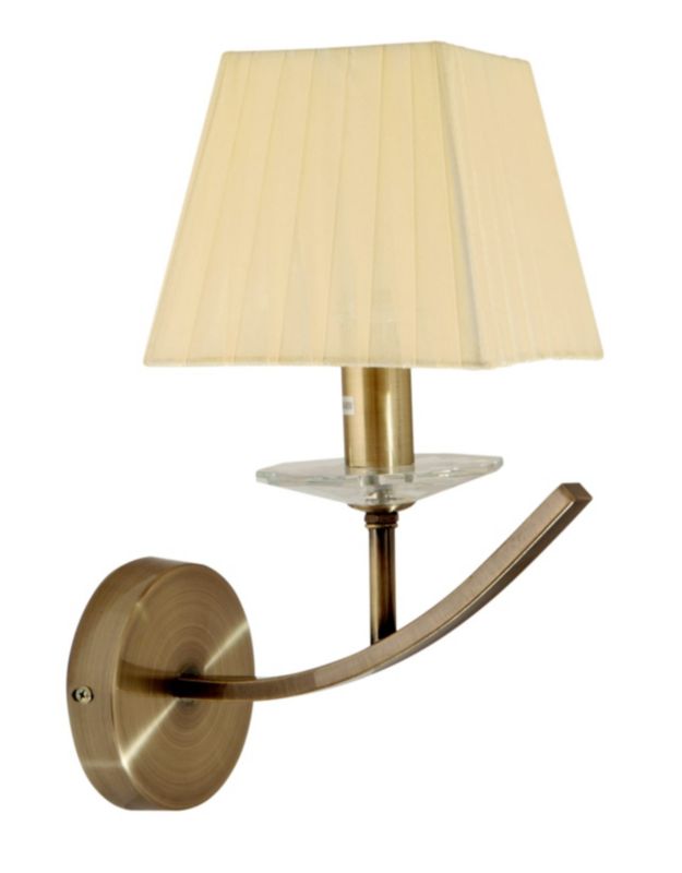 Kinkiet ścienny Candellux Valencia mosiądz-złoto-biały-przezroczysty 1 x E14 x 40W IP20 wym: 36 x 15 x 22 cm - 1 szt.