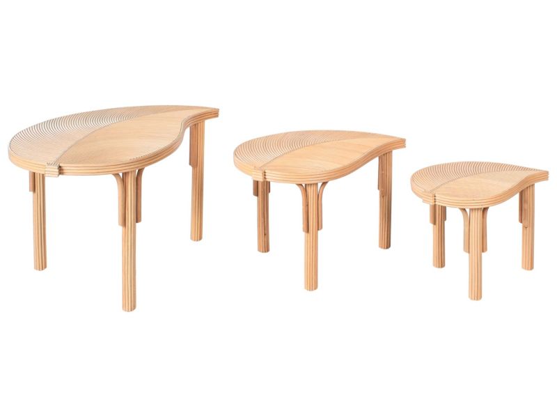 Zestaw 3 stolików kawowych Paralia Rattan 1 kpl