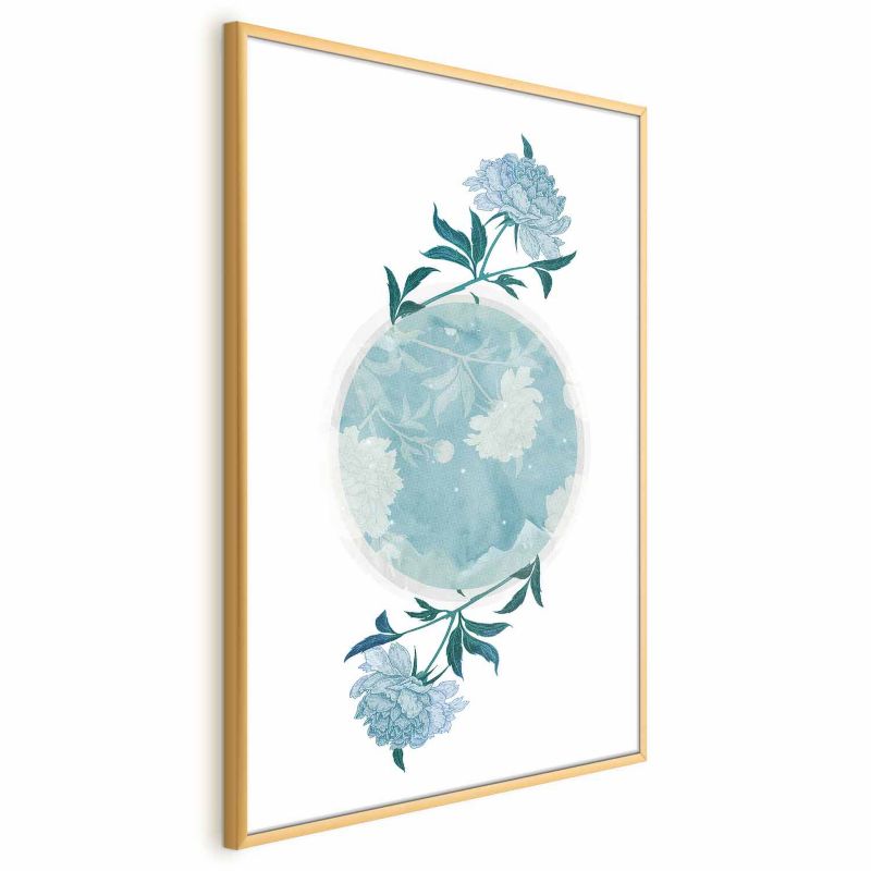 Plakat Artgeist Kwiecista planeta 60x90 cm z ramą złotą 1 szt