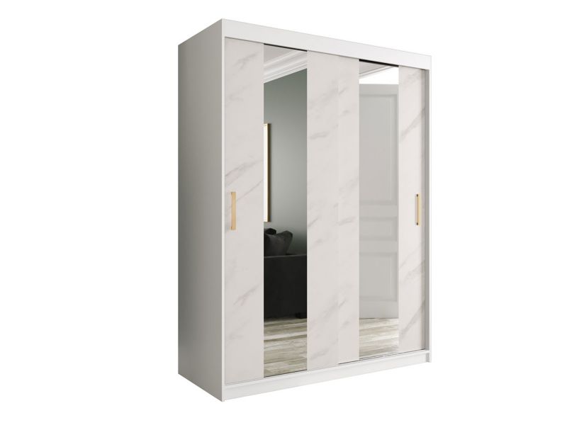 Szafa MIRJAN 24 Marmur Pole 150 biały mat / biały marmur 1 szt.