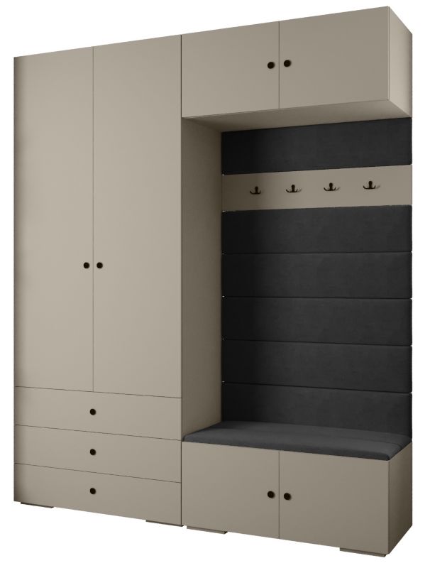 Garderoba do przedpokoju Abiks INOVA 2 Z12 kaszmir+czarny+manila18 1 szt.