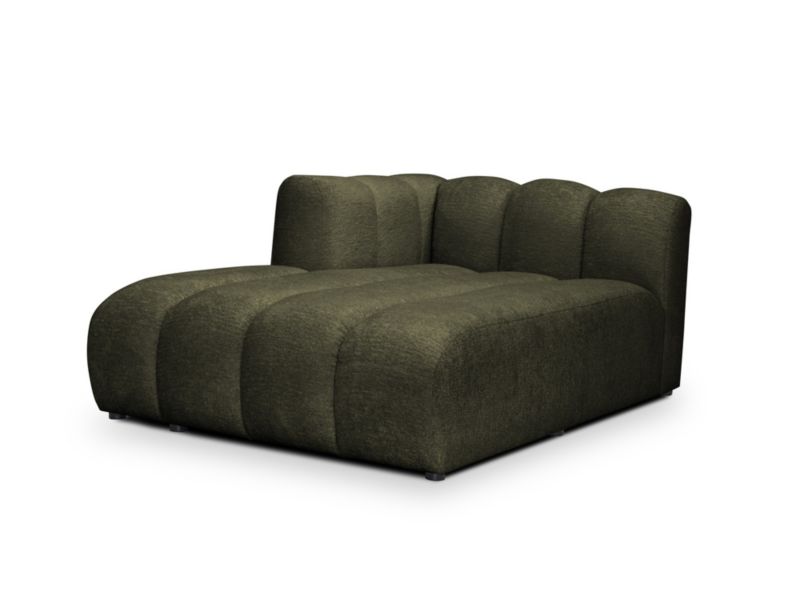 Szezlong lewostronny LaMiaSofa NAPOLI z tkaniny szenilowej 179x113 cm oliwkowy 1 szt.