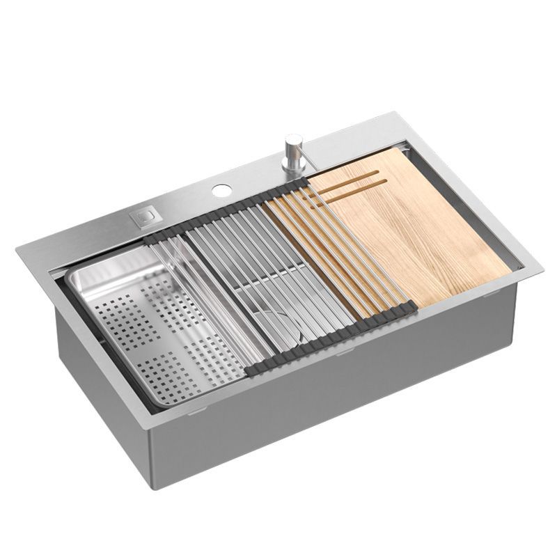 Zlewozmywak Stalowy Burt 110 Workstation Nikiel Szczotkowany 49X76X21Cm 1 Szt