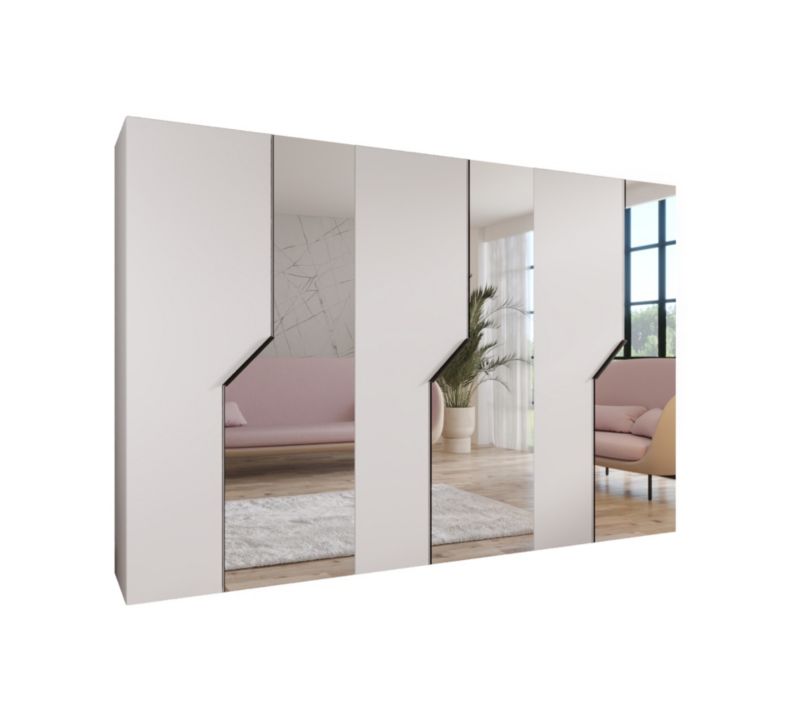 Szafa uchylna z lustrem otwierana Abiks ANDREW 2 300 wys 202 cm Biały + Czarny 1 szt