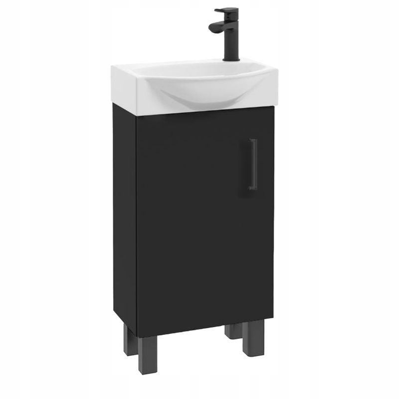 Szafka do Łazienki Stamar Stojąca z Umywalką 400 x 220 mm Czarna Matowa 1 szt