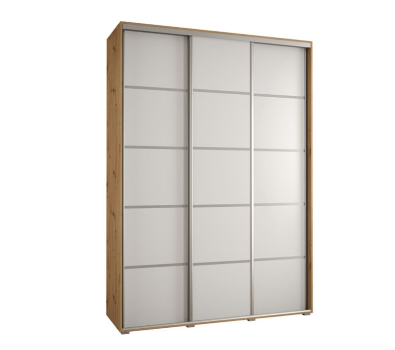 Szafa przesuwna Abiks DAVOS 4 wysoka szer.180cm gł.60cm artisan/biały/srebrny 1szt.