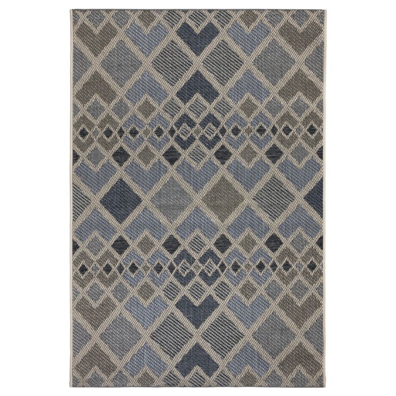 Dywan 120x170 cm płasko tkany Tekla e-floor geometryczny niebieski 1 szt