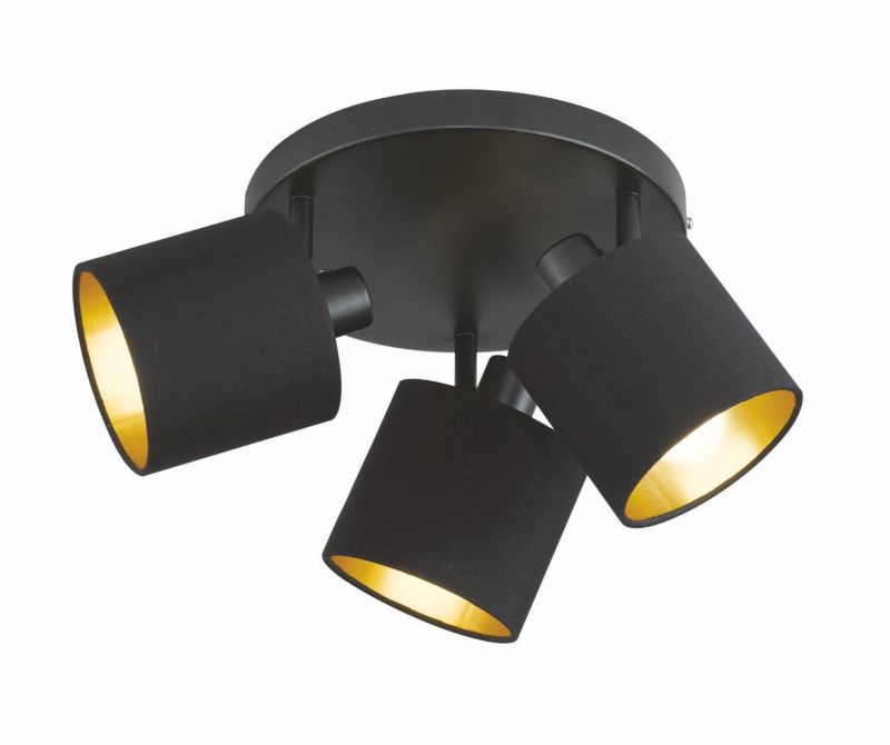 Lampa sufitowa RL Tommy czarno-złota wym: 19 x 25 x 25 cm 3xE14 x 28W 1 szt.